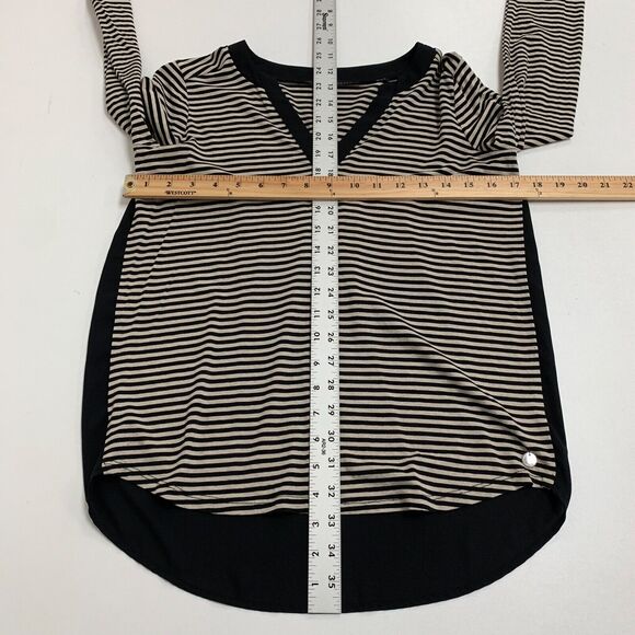 Massimo Rebecchi Popover Top Womens S Small Multi Striped Long Sleeve Drop Tail - Picture 6 of 9